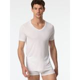 Schiesser - 181531 - T-Shirt - Wit - Premium Modal, V-hals, 55% Zijde, 35% Polyamide, 10% Elastaan