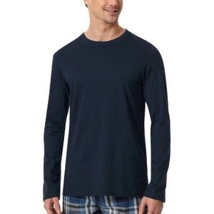 Schiesser Pyjamaset lang - donkerblauw geruit