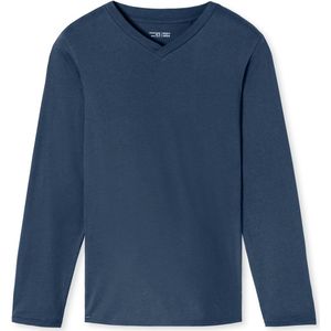 Schiesser - 182182 Mix+Relax - Pyjamashirt - Royal Blue - Lange Mouwen