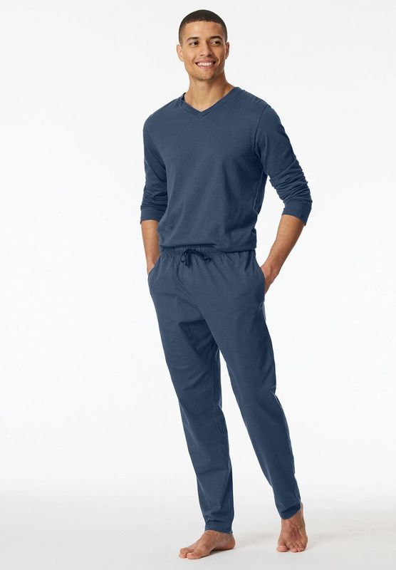 Schiesser - Men 182185 Mix/Relax - Loungebroek - Royal Blue - 100% Biologisch Katoen