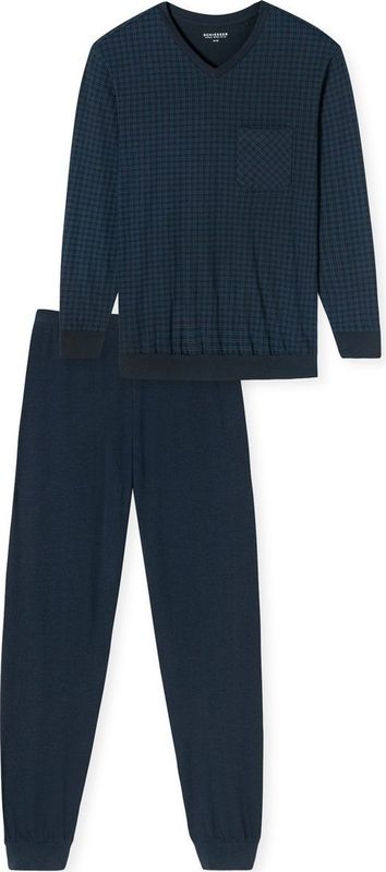Schiesser - 182194 Comfort Essentials - Pyjama - Night Blue - 100% Katoen