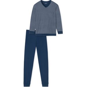SCHIESSER - 182194 Comfort Essentials - Pyjama - Blauw - 100% Katoen
