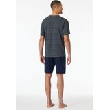 Schiesser - Pyjama - Antraciet - Korte Ronde Hals - Nachtkleding