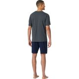 Schiesser - Pyjama - Antraciet - Korte Ronde Hals - Nachtkleding