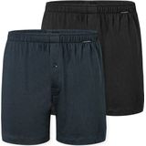 SCHIESSER - Boxershorts - Dubbelpak - Zwart - Petrol - 100% Katoen