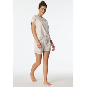 Schiesser Dames Pyjama Korte Broek Korte Mouwen Casual Nightwear Pyjama Onderdeel, Off-White_182536, 38, Off-white_182536, 38