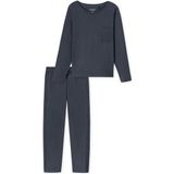 Schiesser - Lange Pyjama - Grafiet - Dames - Casual Nachtkleding