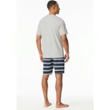 Pyjama - Lichtgrijs - Korte Mouwen - Ronde Hals - Knoopsluiting