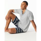 Pyjama - Lichtgrijs - Korte Mouwen - Ronde Hals - Knoopsluiting