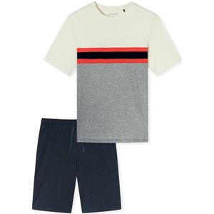 Schiesser - Casuals Nightwear - Korte Herenpyjama - Creme - 100% Biologisch Katoen