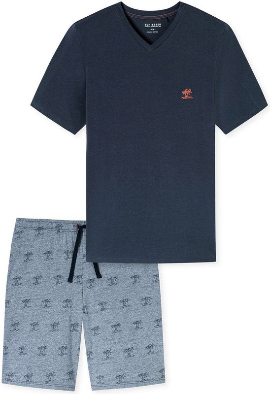 Schiesser - 95/5 - Pyjama - Nachtblauw - Biologisch Katoen