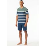 Schiesser Shorty »""Casual Nightwear""«, (2 tlg.), Shirt mit V-Ausschnitt und platzierten Ringeln