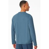 Schiesser - Mix+Relax - Pyjamashirt - Atlantic Blauw - Lange Mouw