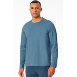 Schiesser - Mix+Relax - Pyjamashirt - Atlantic Blauw - Lange Mouw