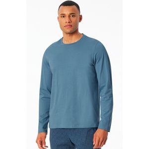 Schiesser - Mix+Relax - Pyjamashirt - Atlantic Blauw - Lange Mouw