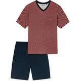 Schiesser - Pyjama - Rood - Katoen - Col en V