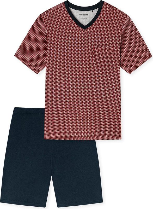 Schiesser - Pyjama - Rood - Katoen - Col en V
