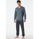 Schiesser - Comfort Nightwear - Pyjama - Donkerblauw - 100% Biologisch Katoen