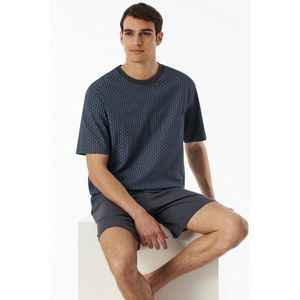 Schiesser - Shortama - Blauw Geprint - Katoen