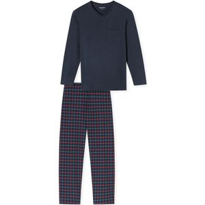 Schiesser - Comfort Essentials - Pyjama - Blauw - 100% Katoen