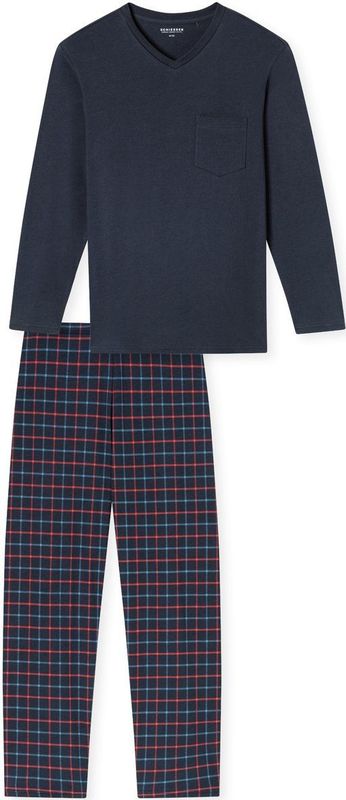 Schiesser - Comfort Essentials - Pyjama - Blauw - 100% Katoen