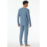 Schiesser Heren korte V-hals-Comfort Nightwear nachthemd, blauw-jaspe_181919, 48, Blauw-jaspe_181919, 48