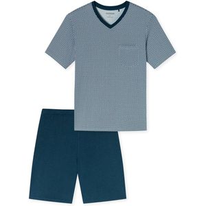 Schiesser - Shortama - Blauw Geprint - Katoen