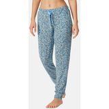 Schiesser - Relaxpyjama-onderstuk - Lichtblauw - Lange Slaapbroek voor Dames met Manchetten