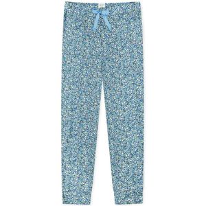 Schiesser - Relaxpyjama-onderstuk - Lichtblauw - Lange Slaapbroek voor Dames met Manchetten