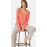 Schiesser - Relax Pyjama Top - Perzik - Lange Mouw - Modal-Mix