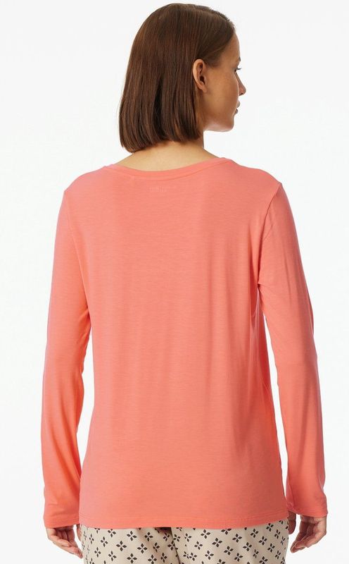 Schiesser - Relax Pyjama Top - Perzik - Lange Mouw - Modal-Mix