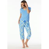 SCHIESSER Mix+Relax nachtkleding dames - dames broek 3/4-lengte stippen donkerblauw