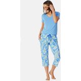SCHIESSER Mix+Relax nachtkleding dames - dames broek 3/4-lengte stippen donkerblauw