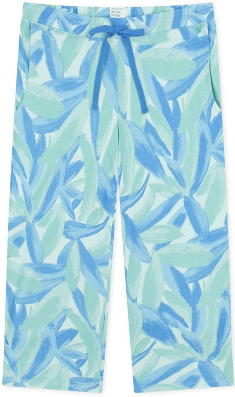 SCHIESSER Mix+Relax nachtkleding dames - dames broek 3/4-lengte stippen donkerblauw