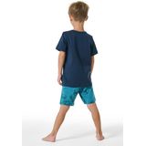 Schiesser - 181077 - Pyjama Set - Nachtblauw - Korte Mouwen, Allover-patroon