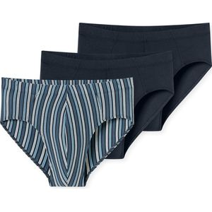 SCHIESSER 95/5 - Herenslip - Donkerblauw - Wit en Blauwtinten - Biologisch Katoen