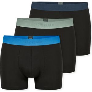 Schiesser - 3-pack - Boxershorts - Zwart - 95% Biologisch Katoen / 5% Elastaan
