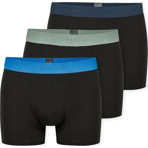 Schiesser - 3-pack - Boxershorts - Zwart - 95% Biologisch Katoen / 5% Elastaan