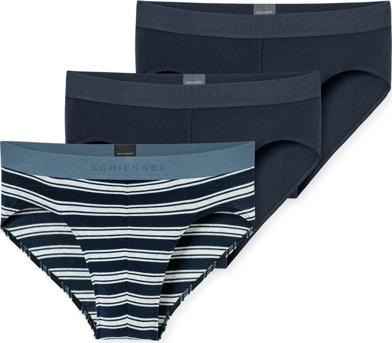 Schiesser - 95/5 - Herenslip - Donkerblauw - Set van 3