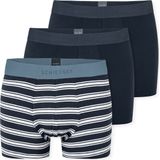 Schiesser Short Heren - 3 Stuks - Organic Cotton - Gestreept Meerkleurig - Geweven Elastische Tailleband