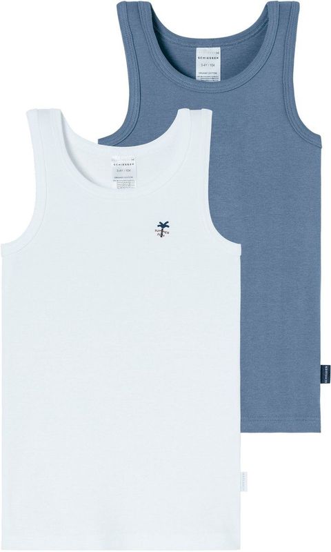 Schiesser - Jongens Ondergoed - Wit - Gesorteerd 4_181843 - Dubbelverpakking - 100% Biologisch Katoen