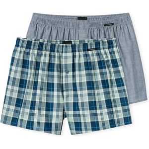 Schiesser - Boxershorts 2-Pack - Groen Geprint - 100% Katoen