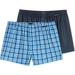 Schiesser - Boxershorts 2-Pack - Blauw-Navy - Katoen