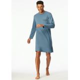 Schiesser - Comfort Nightwear - Nachthemd - Grafiet - Borstzak met Gedessineerde Zoom