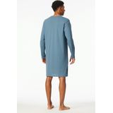 Schiesser - Comfort Nightwear - Nachthemd - Grafiet - Borstzak met Gedessineerde Zoom