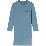Schiesser - Comfort Nightwear - Nachthemd - Grafiet - Borstzak met Gedessineerde Zoom