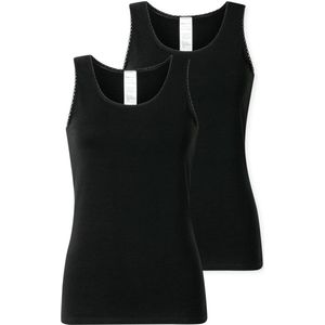 Schiesser - Tanktops - Zwart - Katoenen Mix - 2 Stuks