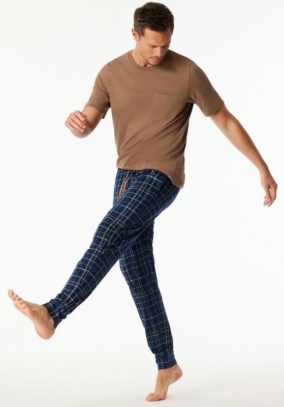 Schiesser - Mix+Relax - Pantalon - Blauw - Heren - Slaapkleding