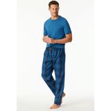 Schiesser Heren slaapbroek lang Web - Mix + Relax - Organic Cotton, Donkerblauw 182192, 48
