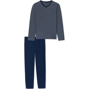 Schiesser - Pyjamaset - Blauw - Gestreept - Modal